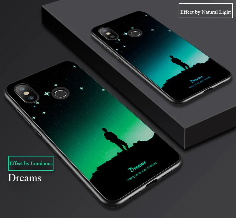Luminous Soft Back Cover Case Silicon Cover for Xiaomi 6X Redmi S2 Mi 8 Mi 8SE (19)