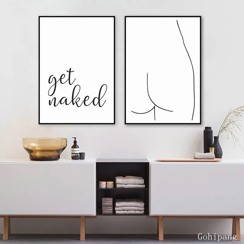 Bathroom Decor Minimalist Wall Art Quotes Poster Picasso Stick Figure Print Canvas Painting Picture Decoration No Frame
