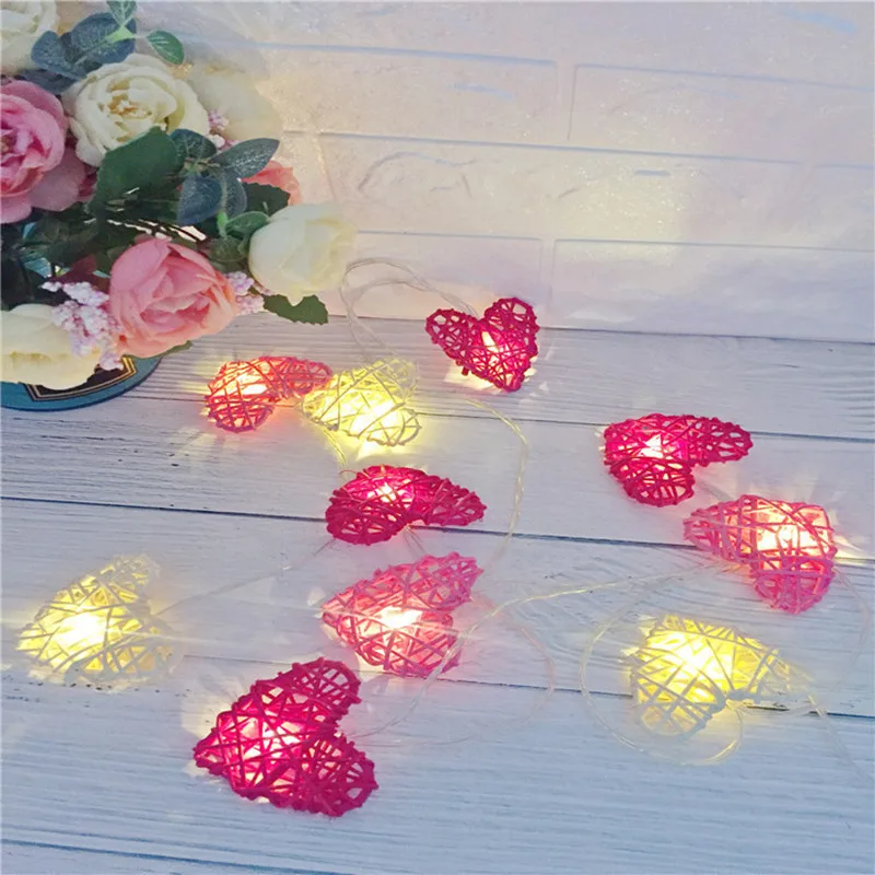 

Led Rattan Balls Fairy String Decorative Lights AA Battery Operated Christmas Garland Wedding Decoration Fish/Star/Moon/Heart