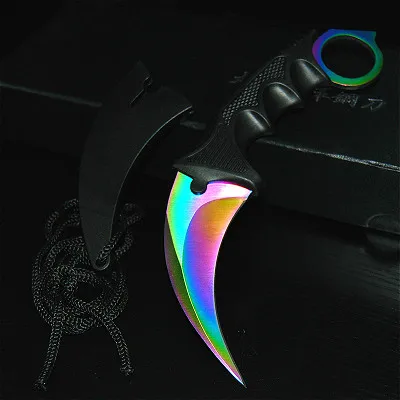 CS GO бабочка в ноже Karambit складной нож тренировочный нож подарок balisong Практичный Нож не заточенный металл - Цвет: 15