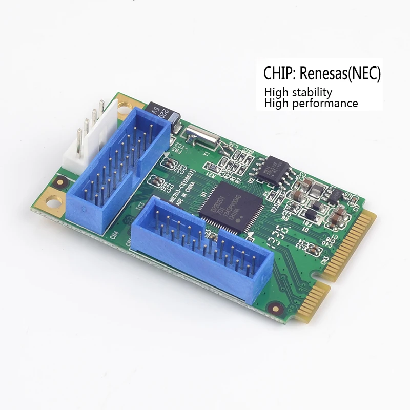  Mini PCI-e zu 4x USB3.0 expansion Karte USB 3.0 zu Mini PCI express Converter karte 2 ports (19/20 