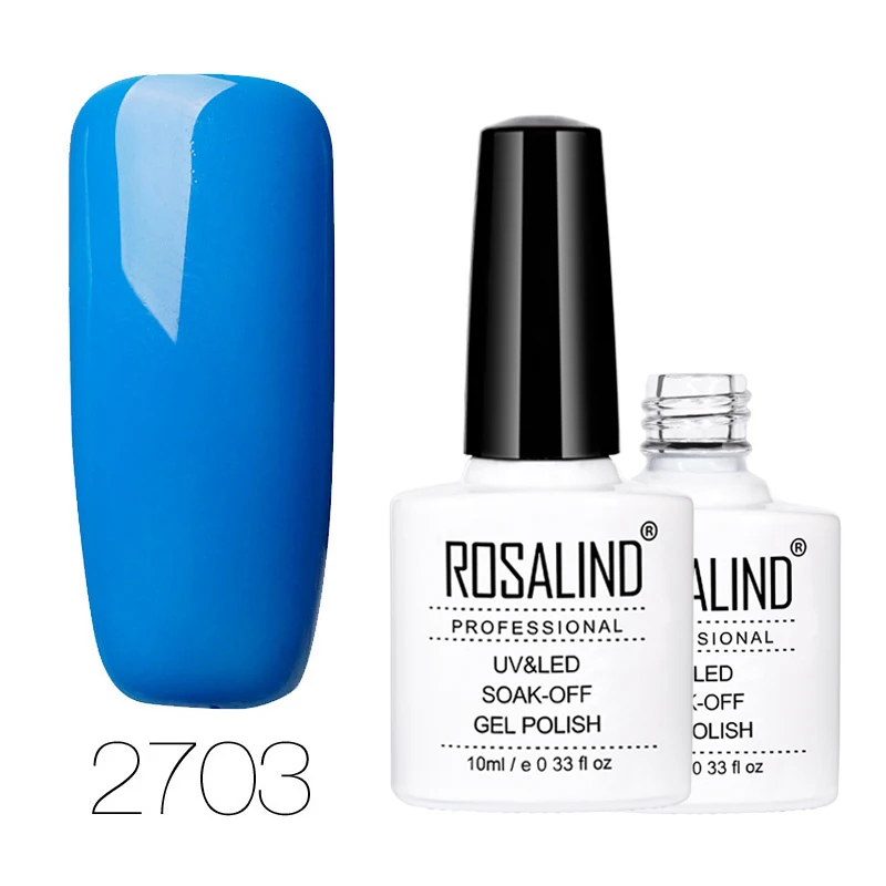 ROSALIND гель 1S 10 мл цветная серия лак для ногтей Полупостоянный лак для ногтей для УФ-и светодиодной лампы впитывающий гель лак для ногтей - Цвет: 2703