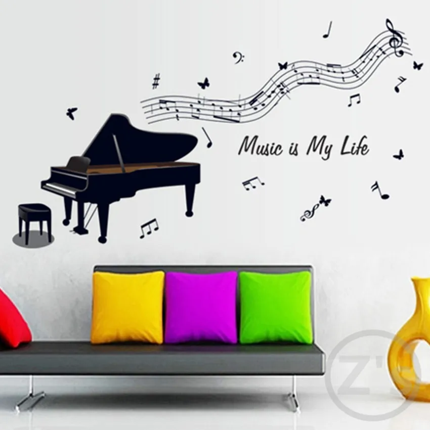 Наклейка на стену для пианино 67*120 см|wall sticker|wall sticker musicstickers music |