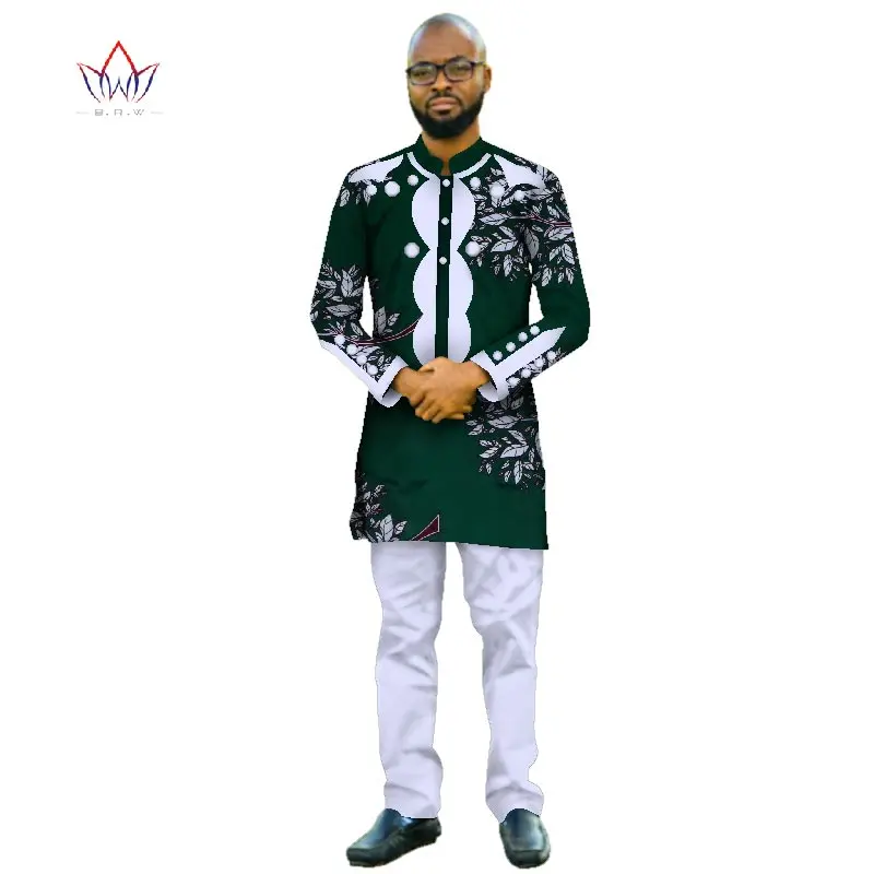 Африканский стиль Индивидуальные брюки костюмы для мужчин Дашики размера плюс деним мужской костюм Мода традиционная африканская одежда WYN415