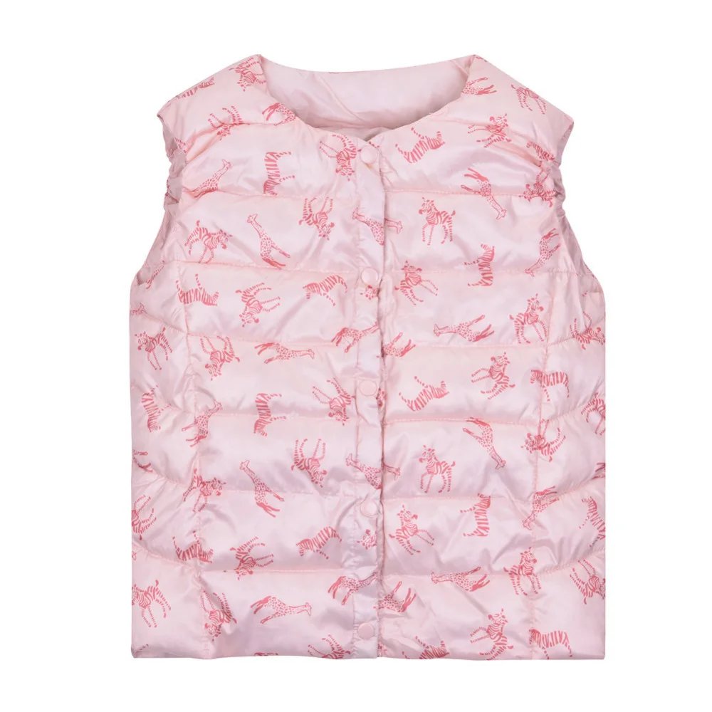 

New fashion warm Children Stylish Print Padded Vests Baby Wear Down Cotton Vest for Boys and Girls