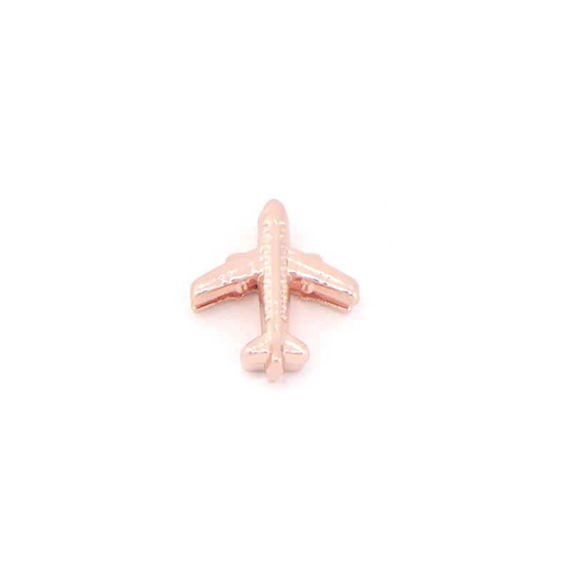 SANSHOOR ювелирные изделия Самолет горка талисманы подходят 10 мм Нержавеющая сталь сетка браслет для женщин DIY аксессуары для изготовления - Окраска металла: Rose Gold