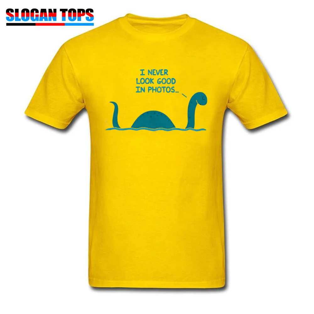 Monster Issues Nessie 13128 Cotton Fabric Men Short Sleeve T Shirt Birthday Labor Day T Shirts New Design Crew Neck Tee Shirt Monster Issues Nessie 13128 yellow