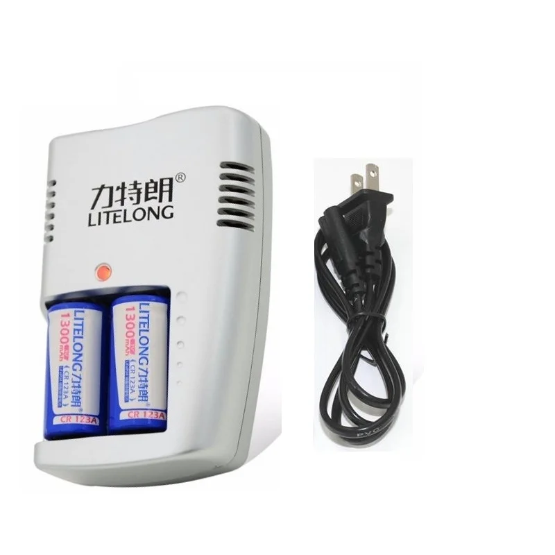 2 x Перезаряжаемые CR123A 163401300 mAh 3 V литий-ионная аккумуляторная батарея+ Зарядное устройство