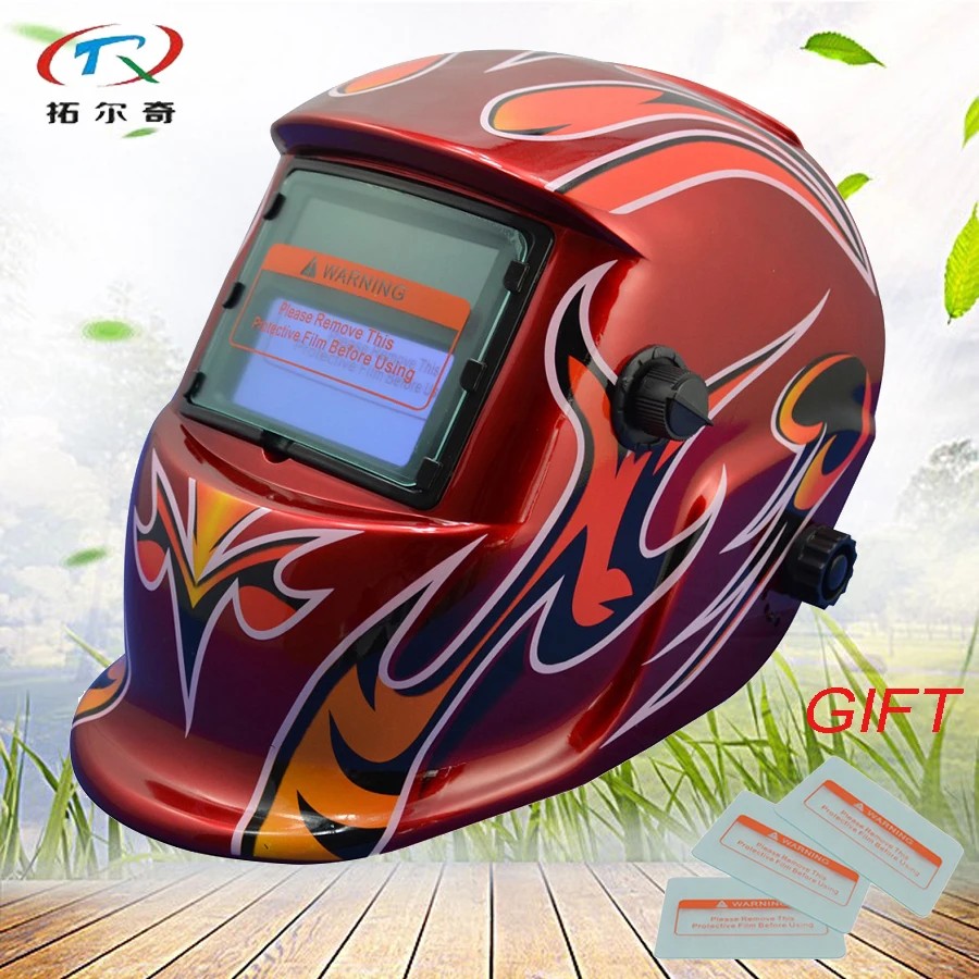Welding Helmet Mask replaced battery auto Darkening solar power welding