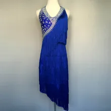 Стиль латинских Танцевальный костюм пикантная бахрома; камни для латино-американских танцев, платья для женщин конкурс латиноамериканских танцев платья A54 S-4XL