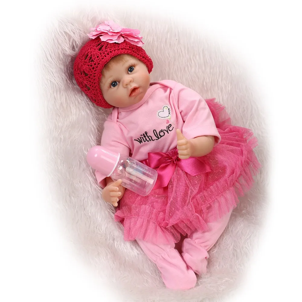 22 дюймов мягкий, как силиконовые Reborn Baby Doll Реалистичного принцессы новорожденных Игрушечные лошадки для подарок для девочек Bebe девочка