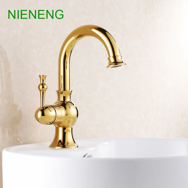 Nieneng Bathroom Faucet Golden Decoration Sink Tap Water Br Nieneng Bathroom Faucet Golden Decoration Sink Tap Water Br Antique Style Faucets Gold Color Bath Mixer