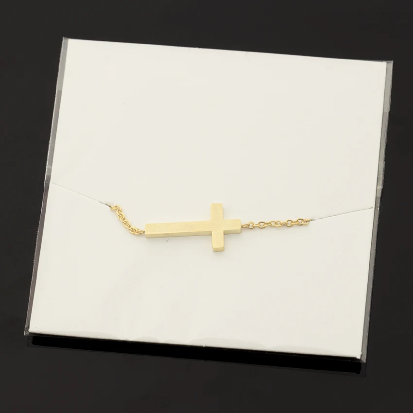 GORGEOUS TALE Gold Color Modern Cross Stud Earring For Women Punk Jewelry Set Stainless Steel Crucifix Chains Link Bracelet|Ювелирные