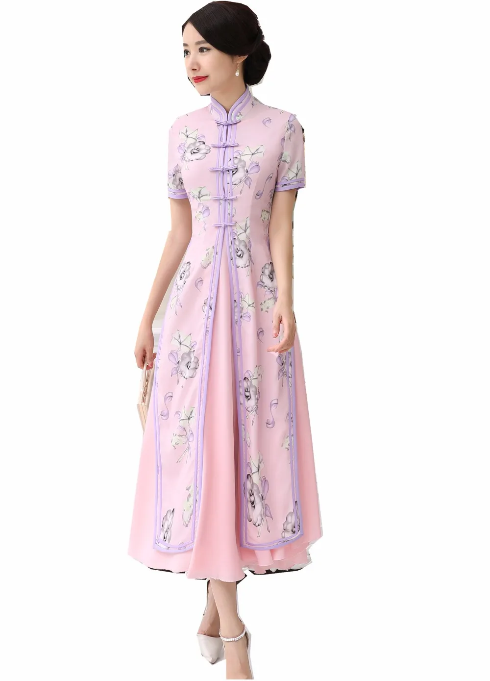 Shanghai Story Vietnam aodai Chinese traditional Clothing For Woman Qipao long Chinese Oriental dress modern cheongsam ao dai