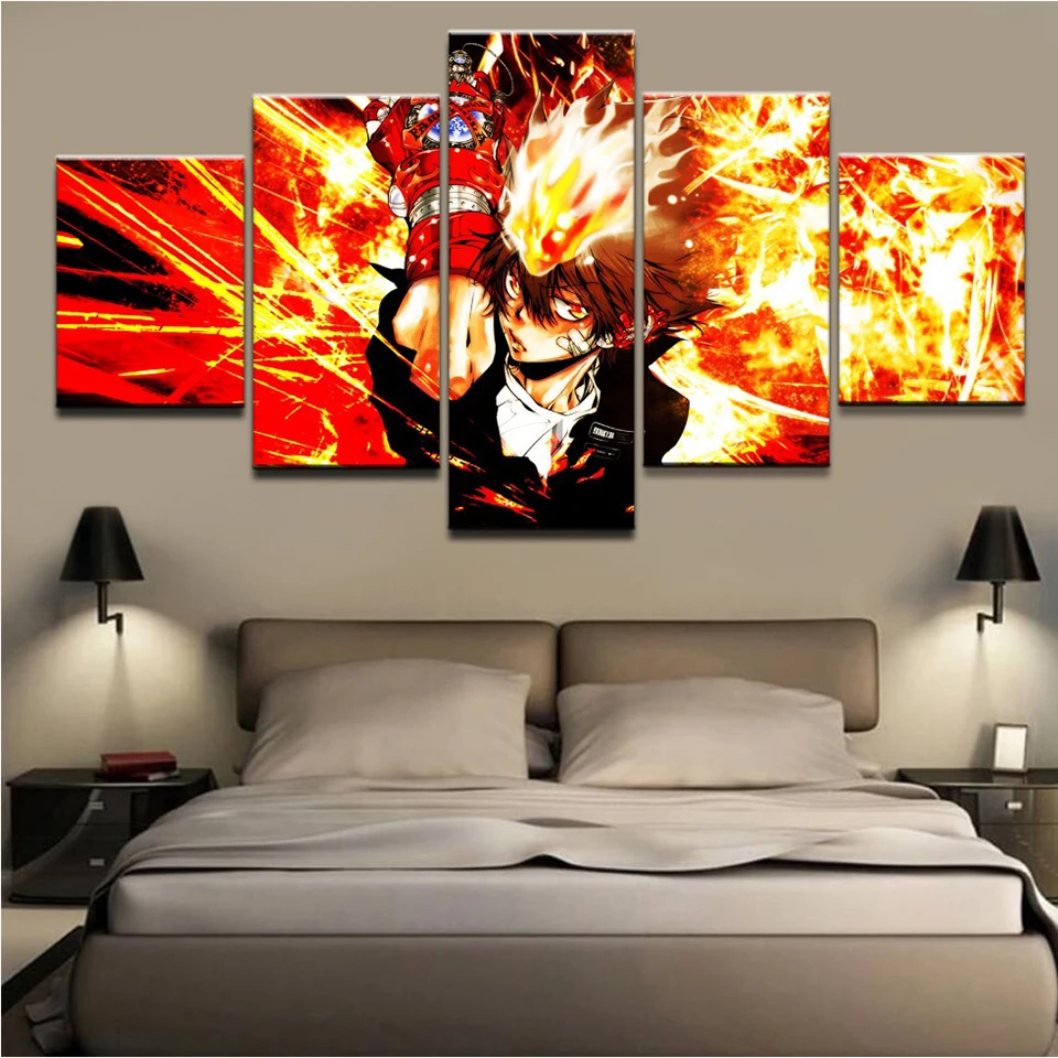Prints Pictures Home Wall Art Modular 5 Pieces Katekyo Hitman Animation Poster HD Painting On Canvas Living Room Decor Frame | Дом и сад