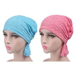 Новый модные цветы для женщин мусульманских рюшами Рак химиотерапия шляпа Beanie шарф Тюрбан, повязка на голову Кепки Бесплатная