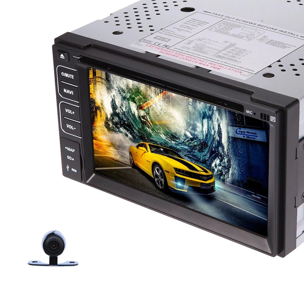 Audio Stereo System Car DVD Player Vehicle Accessory Multimedia Video Receiver Autoradio MP4 CD FM AM Universal 2 Din Car Radio Digital Remote control SD Reverse camera