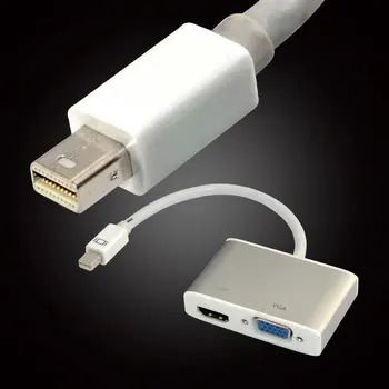 

2 in 1 Mini DisplayPort DP Female to Digi-Port Adapter dual HDMI + VGA Female