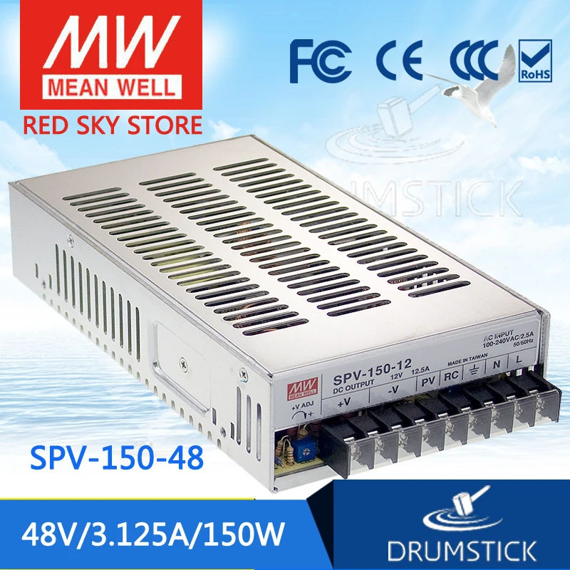 

MEAN WELL SPV-150-48 48V 3.125A meanwell SPV-150 48V 150W Single Output with PFC Function Power Supply [Real7]