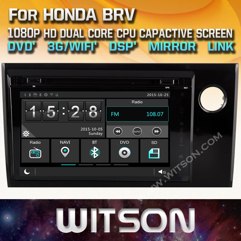 

WITSON factory price!! car dvd for HONDA BRV Right Drive GPS NAVIGATION AUTO RADIO +Mirror Link support+DSP+TPMS+DVR+3G WIFI