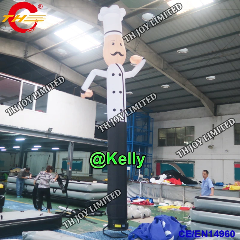 

free door shipping advertising inflatable chef dancer for sale, cook man inflatable air dancer sky dancer dancing man for sale