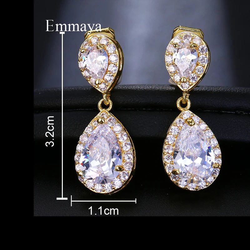 Emmaya Fashion Jewllery Drop Zircon Clip Earrings Without Piercing Puncture Earrings For Women Wedding Jewelry ear clip earrings clip earrings ear clip