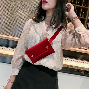 

Mnycxen Mini Waist Bags Women Fashion PU Leather Solid Hasp Soft Square Flap Messenger Shoulder Bag Fanny Pack Waistbag 2019 A20