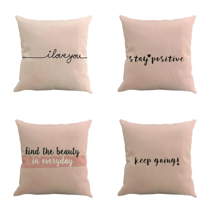 Letter Printing Dyeing Sofa Bed Home Decor Pillow Case Cushion Cover 05