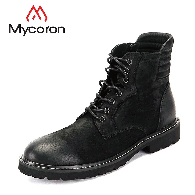 

MYCORON Winter Fashion Boots Men'S Tide Comfortable Ankle Boots High Quality Men Work Boots Men Snow Footwear Botines Hombre