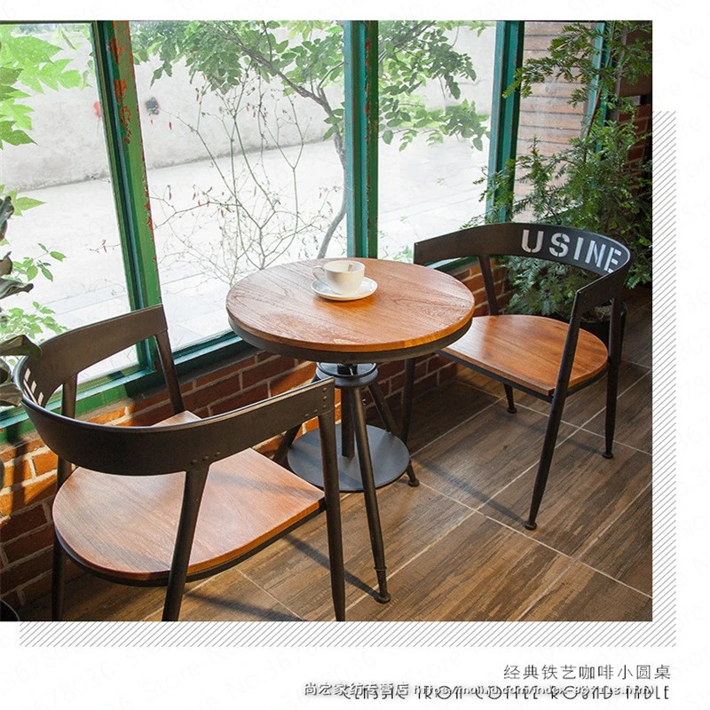Американский обеденный стул Ретро Простой Современный Творческий кофе деревянные чашки для чая магазин отдыха стул круглый стол барный журнальный столик