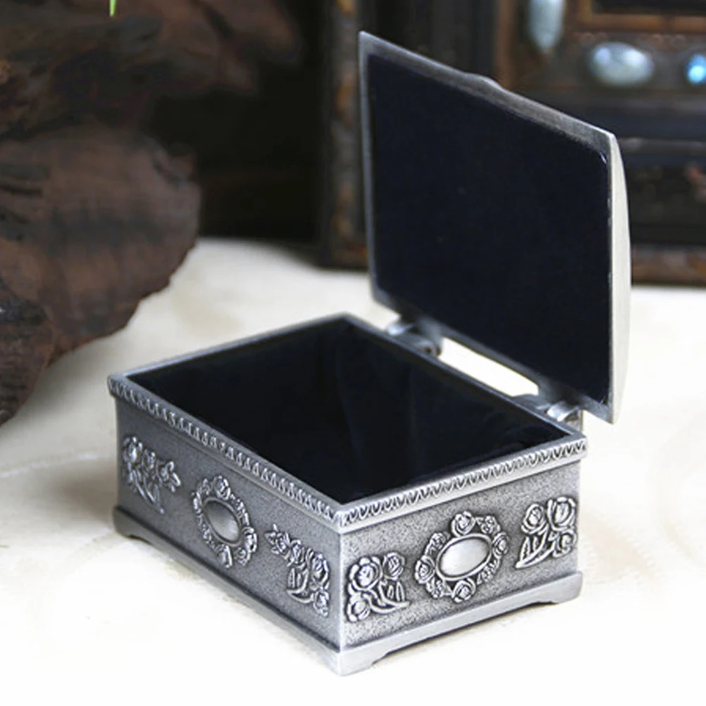 1 шт. коробка для ювелирных изделий квадратная антикварная металлическая винтажная коробочка для мелочей коробка для хранения ювелирных