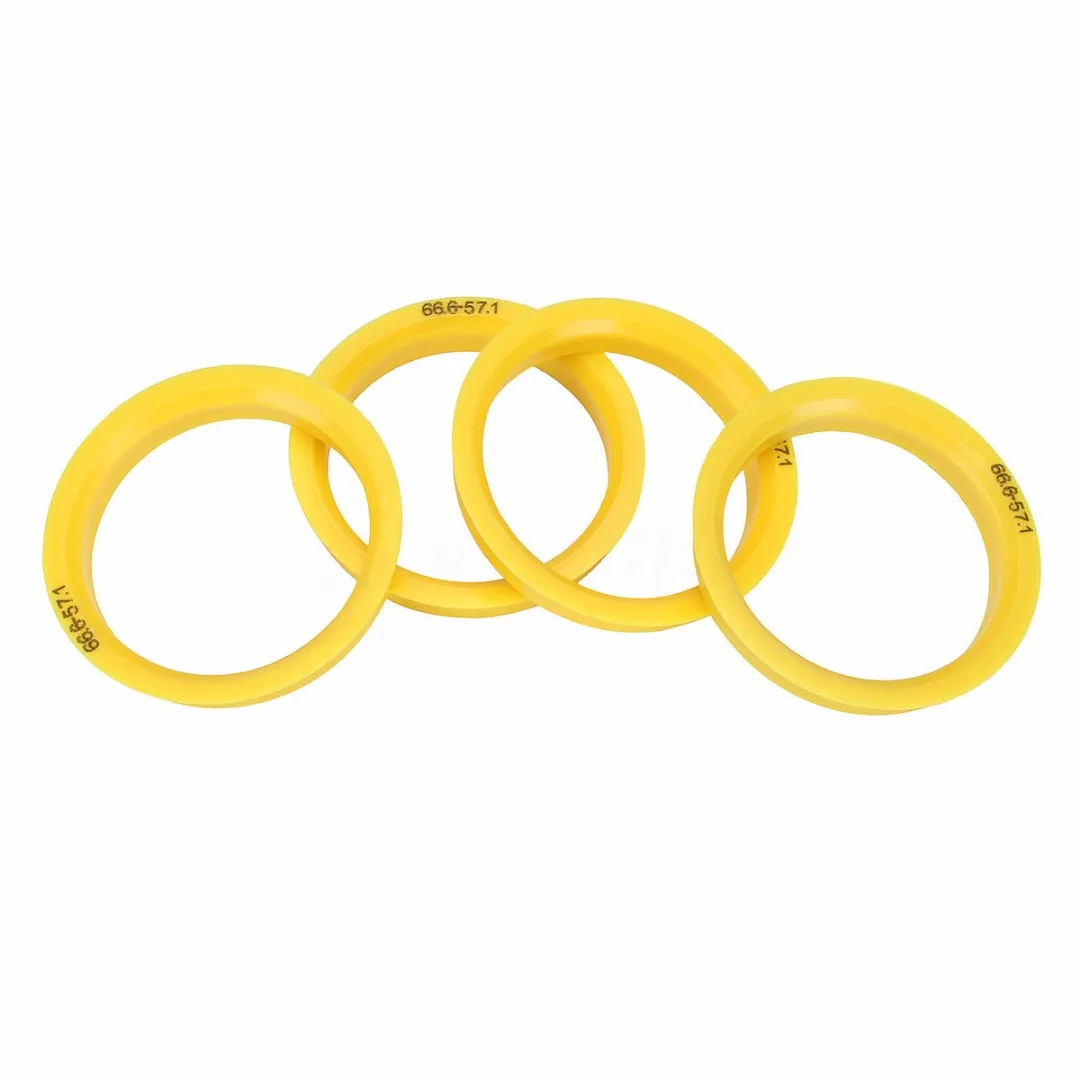 4 шт. 66,6-57,1 мм Желтая Пластиковая Ступица колеса центриковые кольца для Audi Skoda обода колеса запчасти автомобильные аксессуары
