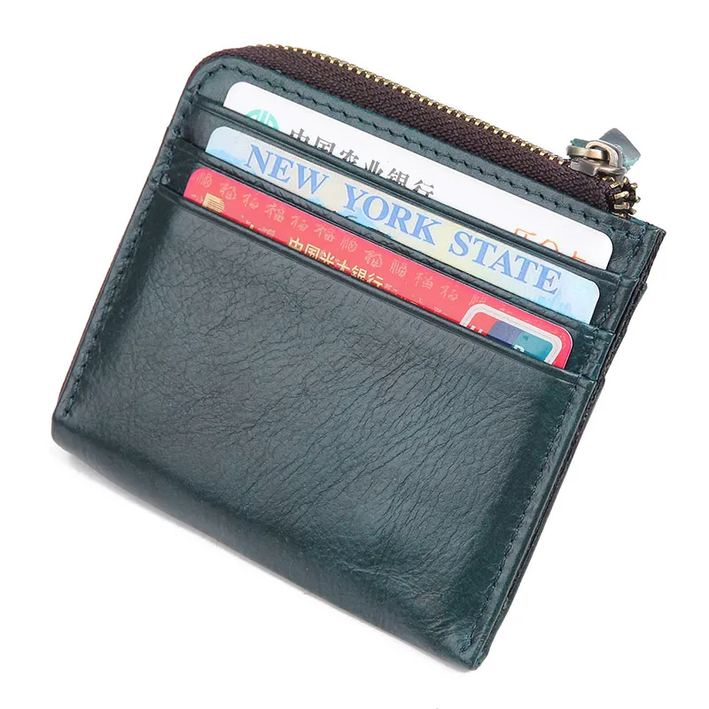 

Genuine Leather Wallet Slim Short Wallet Vintage Casual Fashion Pocket Card Holder Credit Card Pack R-8448