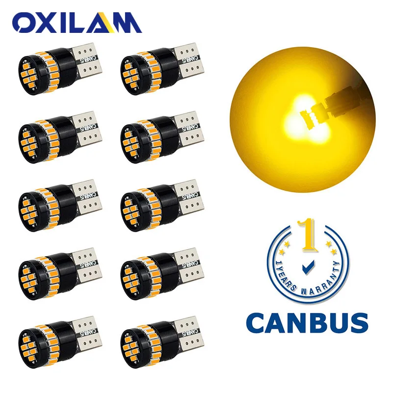 OXILAM 10 шт. W5W T10 Светодиодные лампы 168 194 Canbus без ошибок Светодиодная лампа для
