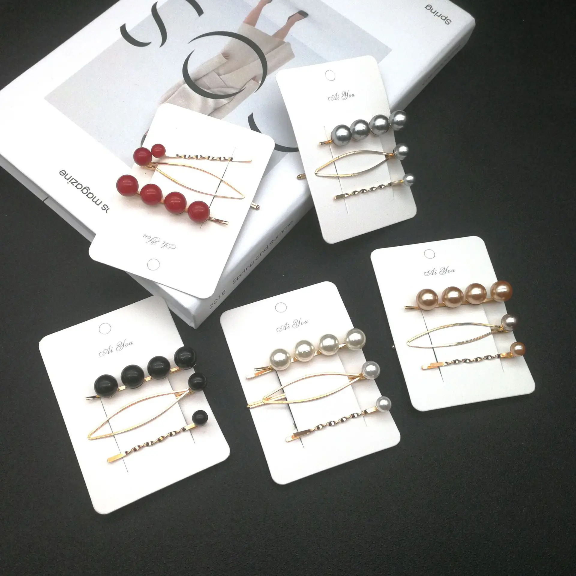 

3Pcs/Set Pearl Hair Clips Women Hairpin Girls Hairpins Barrette Bobby Pin Hairgrip Hair Accessories Dropship 5 colors