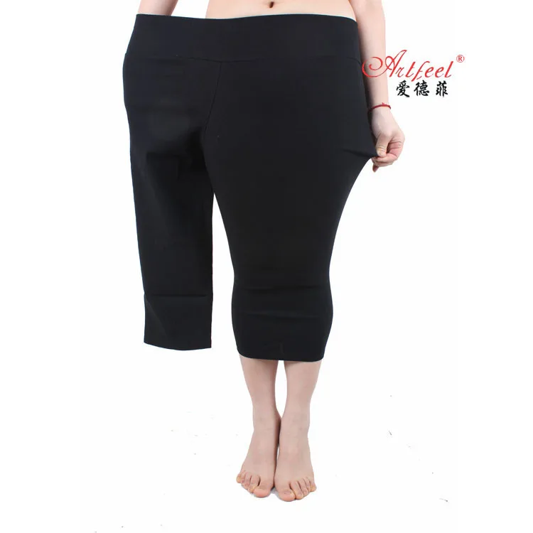 Женские Большие размеры s m l 5XL Капри летние тонкие крутые короткие брюки женские сексуальные леггинсы узкие брюки 6XL king size - Цвет: Черный
