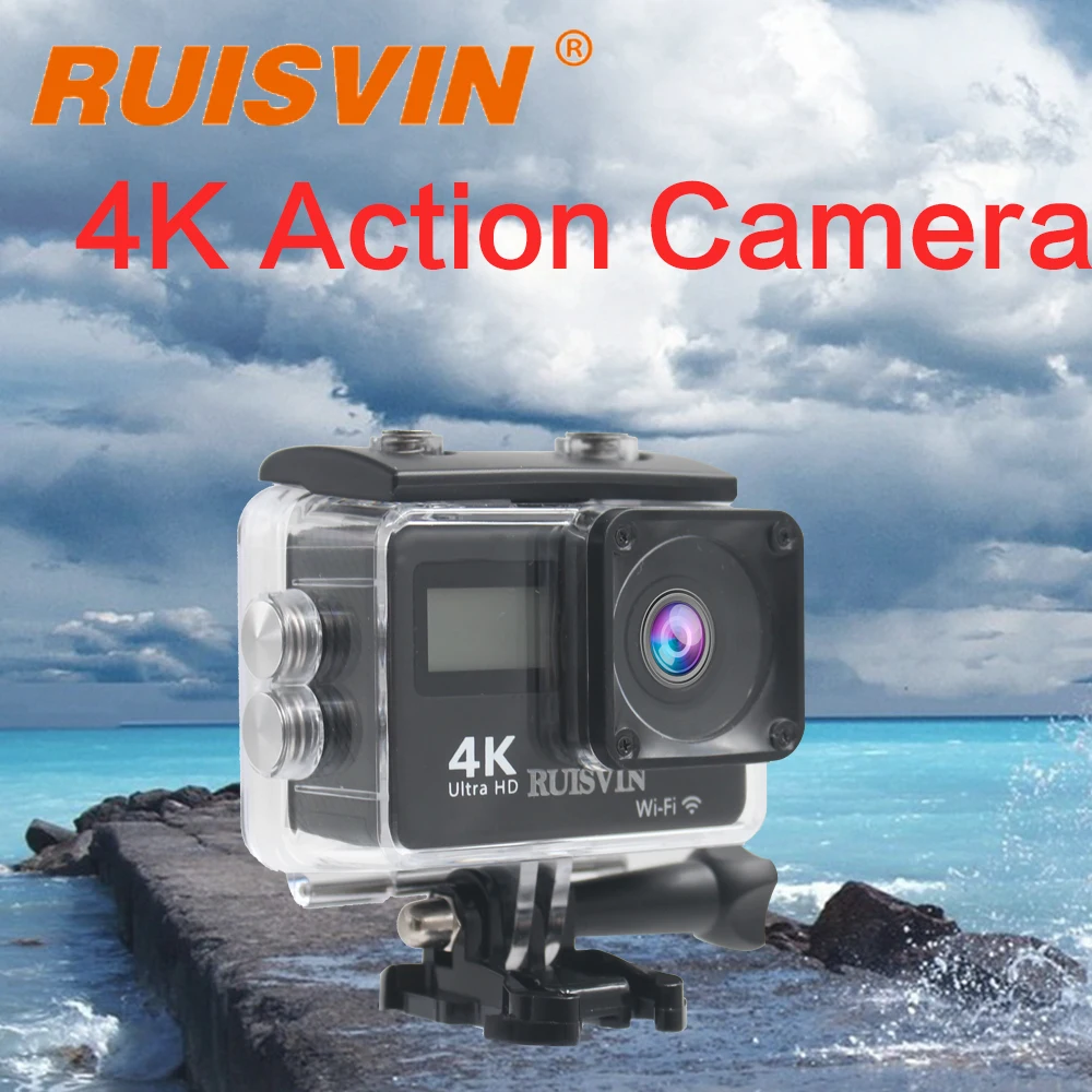 

RUISVIN K2TD 2.0-inch touch screen WIFI Action Camera 4K Ultra HD 30Fps 16MP Go Waterproof Pro DV Camcorder 170D Helmet Camera