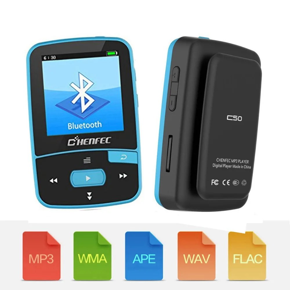 ChenFec C50 8 Гб клип Bluetooth MP3 плеер 1,5 дюймов Экран мини Размеры без потери качества звука музыкальный плеер с FM радио Запись голоса