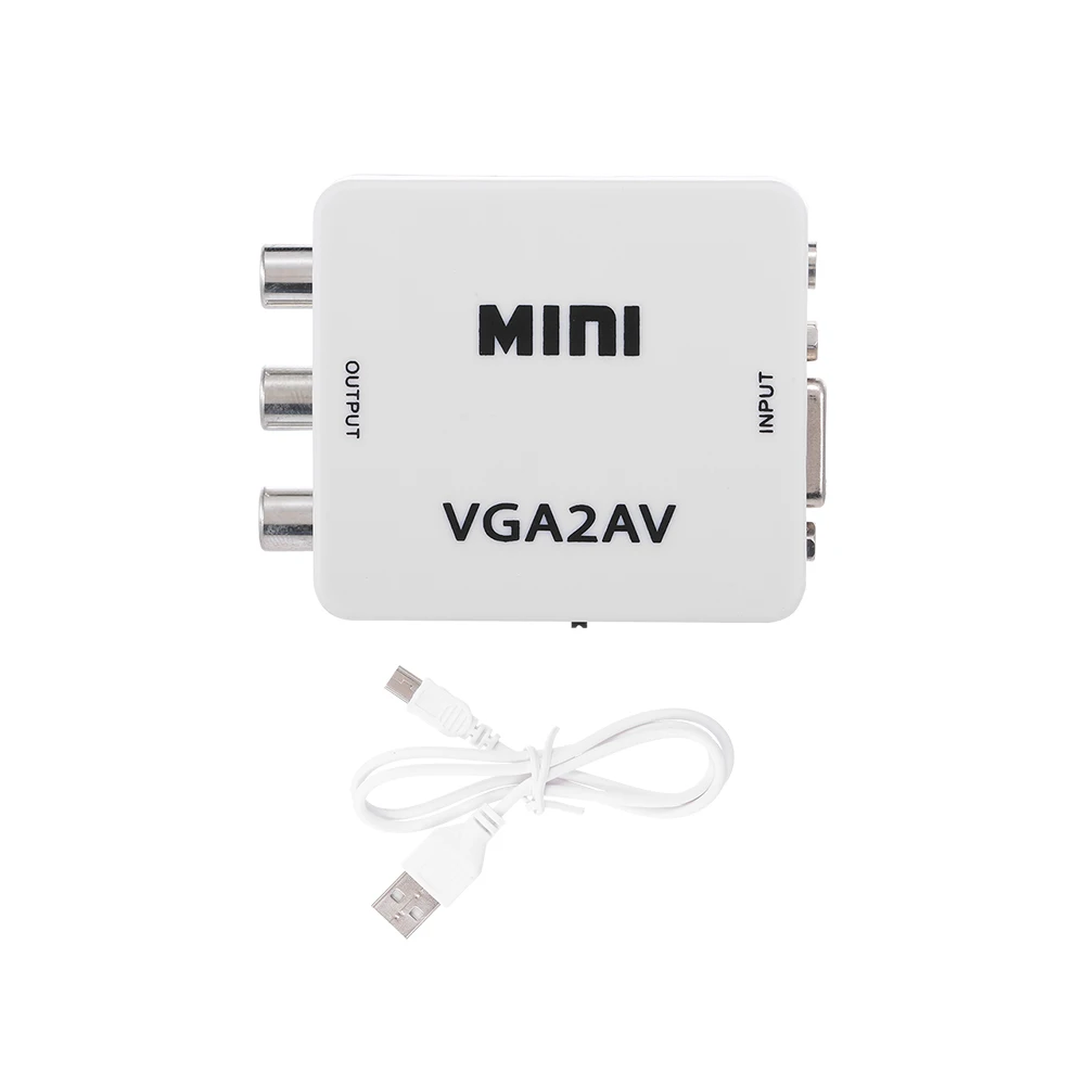 Мини конвертер VGA в AV адаптер ABS корпус видеоконвертер для