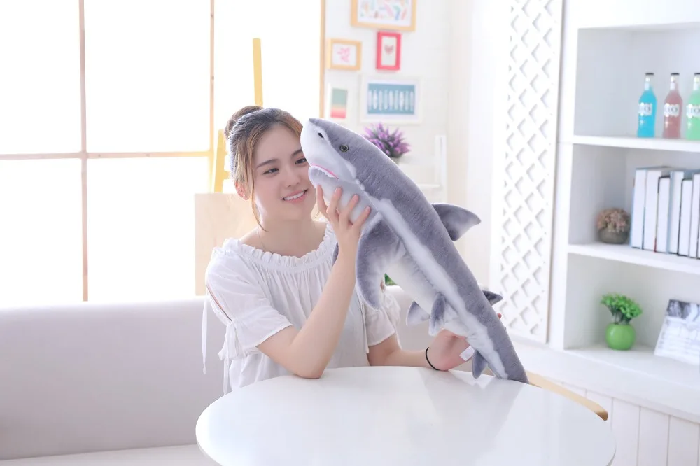 Как настоящий Carcharadon Carcharias Plushie океан животное акула мягкая кукла для мальчиков и девочек детский подарок 100 см/140 см