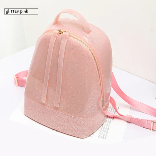 Солнечный пляж бренд класса люкс желе сумка дизайнер для женщин packback карамельный цвет рюкзаки ПВХ водонепроницаемый дамы рюкзак - Цвет: glitter pink