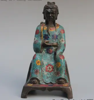 

Chinese Dynasty Copper Bronze Cloisonne Enamel Imperial Court Functionary Statue