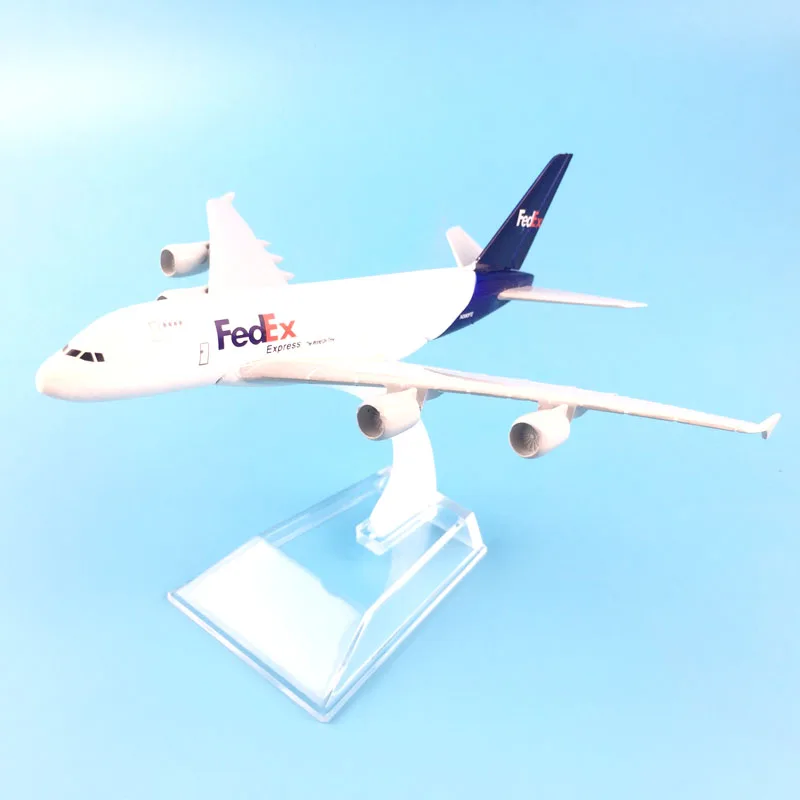 A380 FEDEX EXPRESS Airline MODEL PLANE AIRCRAFT Kids Toys 16CM Alloy Metal Model Plane W Stand Aircraft Toys Birthday Gift 5