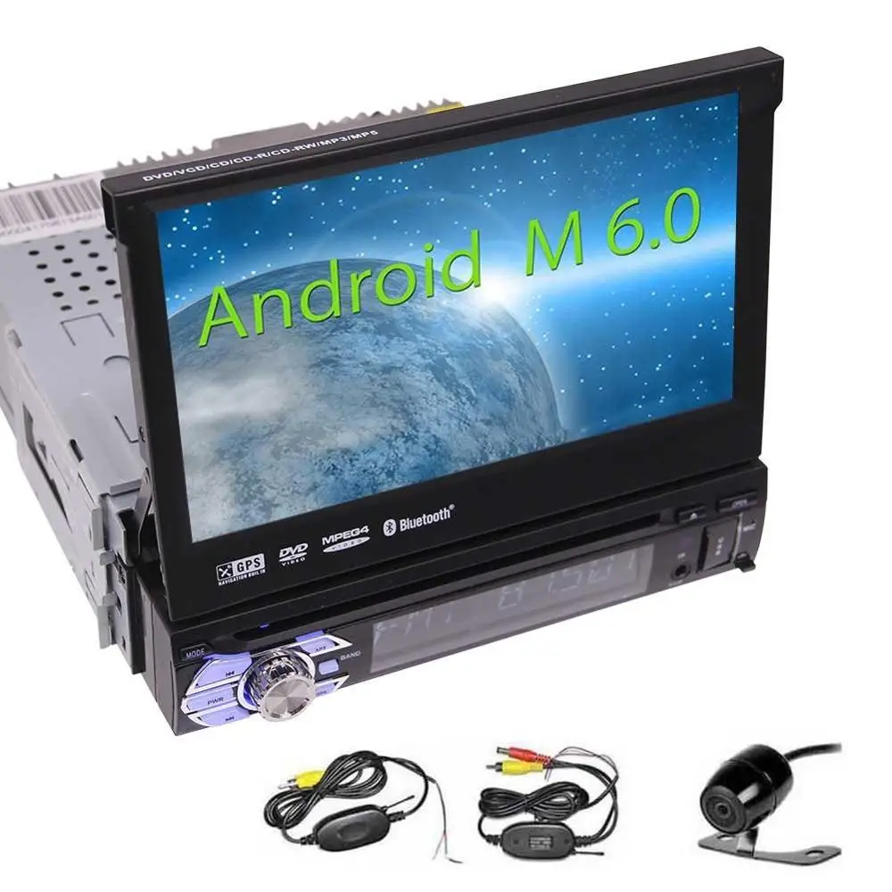 

Wireless Reversing Camera+Android 6.0 1 Din Car DVD Player Touchscreen Car Stereo with GPS Head Unit Auto Radio Receiver 1080P