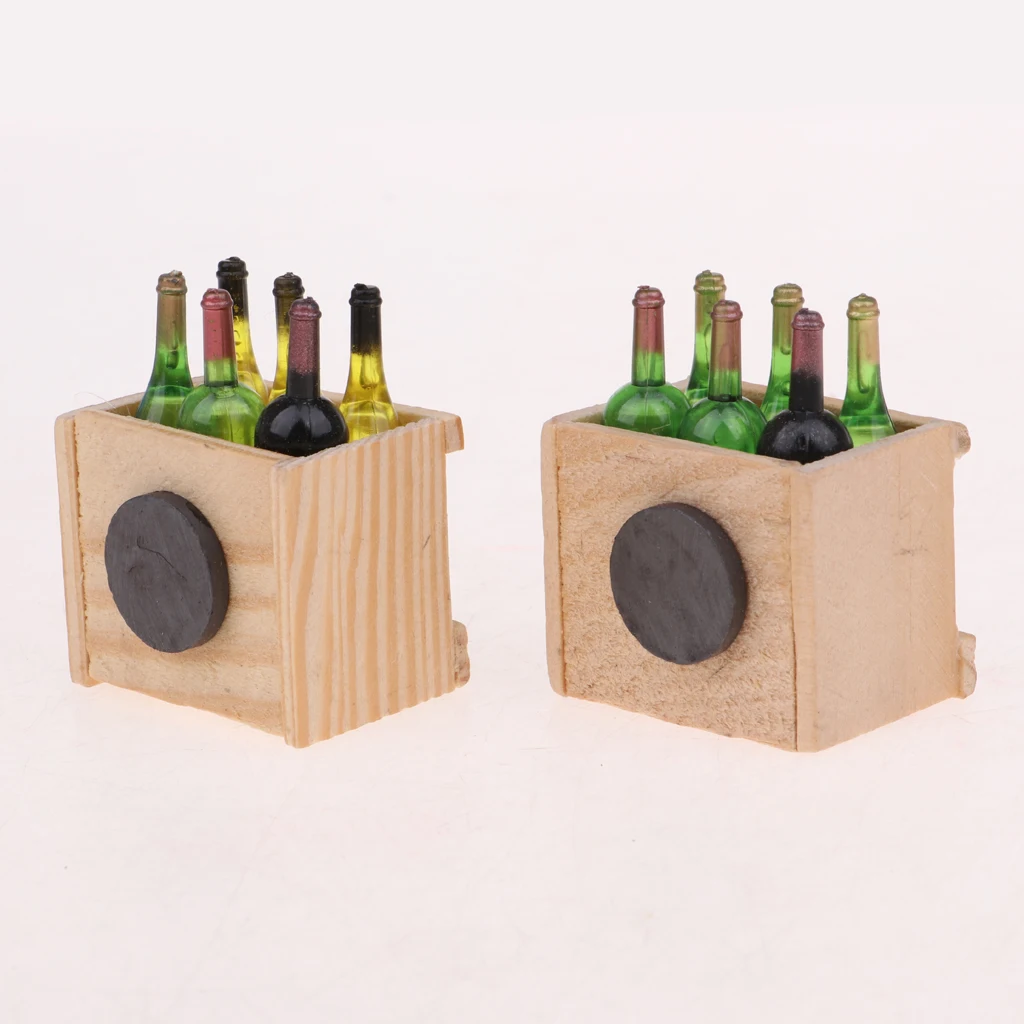 12Pieces Modern Design Kitchen Bar Decoration Drink Wine Juice Champagne Beer Bottles For 1:12 Scale Dollhouse Ornament