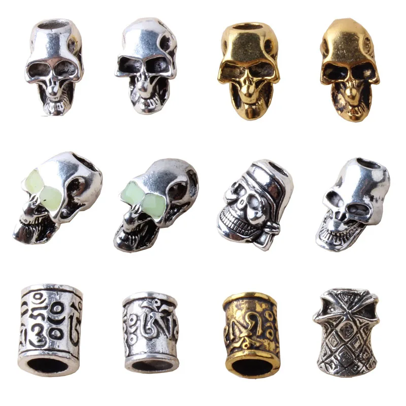 Paracord Beads Metal Charms Skull For Bracelet Accessories Paracord Beads Metal Charms Skull For Bracelet Accessories Pendant Buckle Knife Lanyards In From Sports Entertainment On