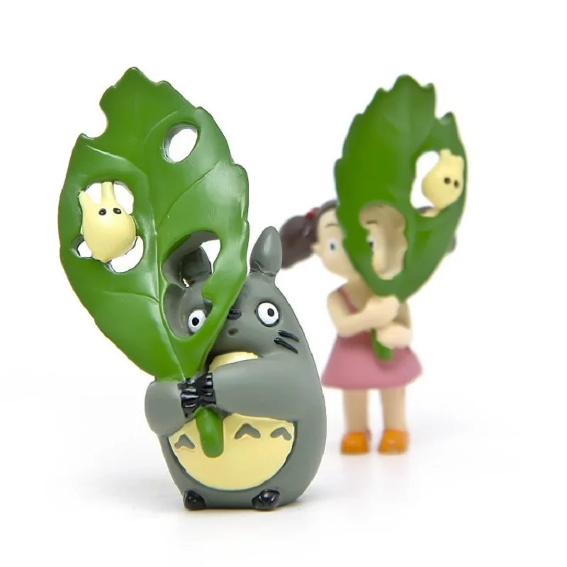 My Neighbor Totoro Jicha Action Figures Toys Totoro May Hold Big Green Leaf Collection Model