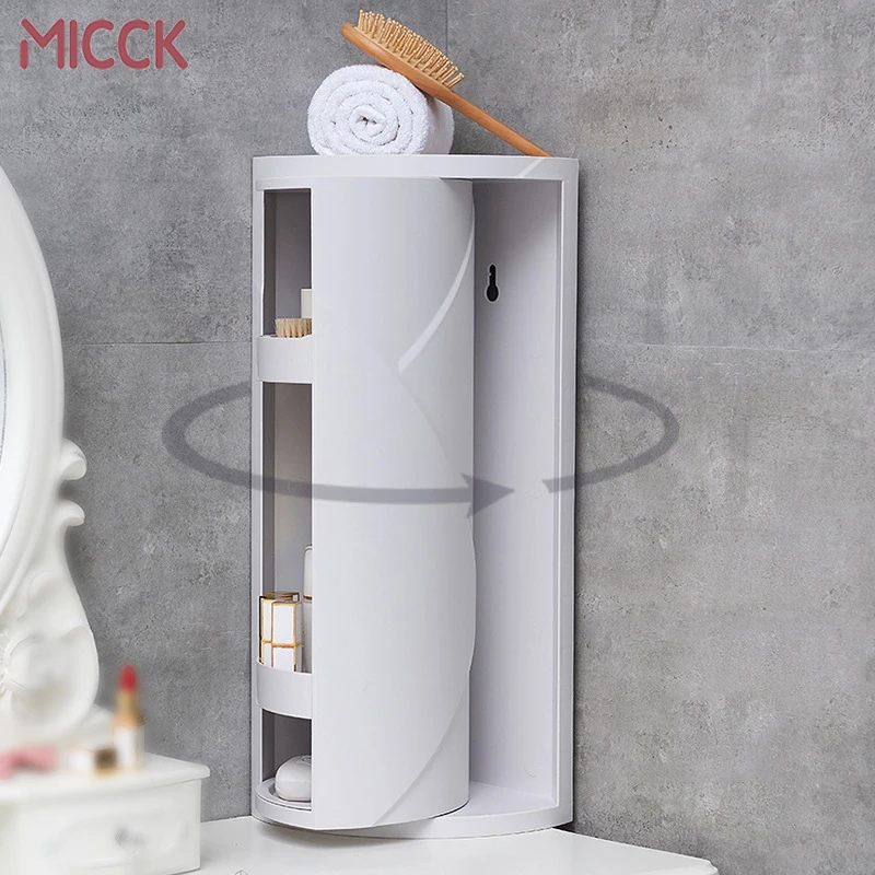 

MICCK 360-degree Rotating Makeup Organizer Box Holder Jewelry Organizer Case Jewelry Makeup Storage Box Bathroom Storage Holder