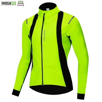 

WOSAWE Men's Winter Thermal Fleece Cycling Jacket MTB Road Bike Windproof Waterproof Windbreaker Bicycle Clothing Sports Jacket