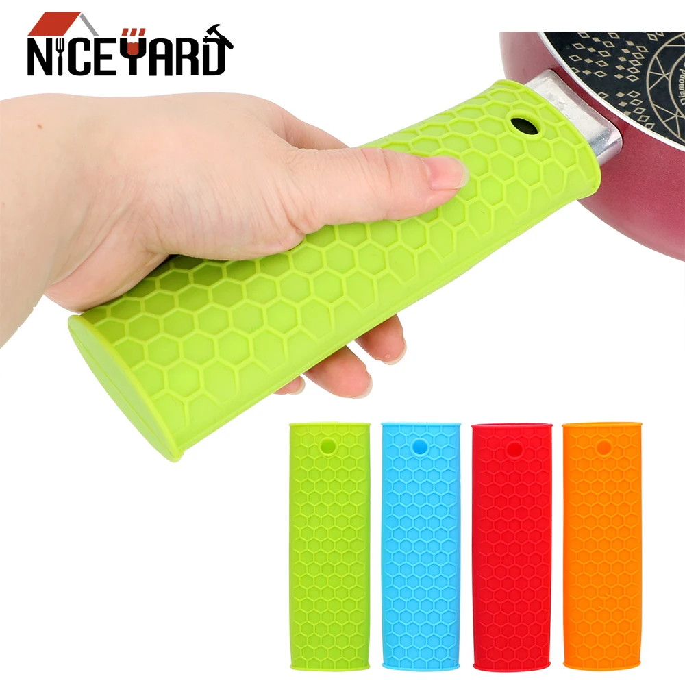 

NICEYARD Pan Pot Handle Cover Kitchen Accessories Silicone Saucepan Skillet Holder Grip Non-slip Potholder Cookware Parts